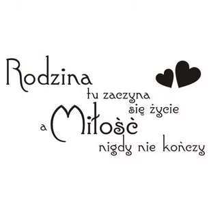 Napis na ścianę do salonu naklejka 100x50cm wybór koloru - Rodzina 208 - Dekoracje domu - miniaturka - grafika 1