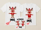 Gadżety dla niej i dla niego - Zestaw świąteczny koszulek z imionami dla rodziny 2+1 - miniaturka - grafika 1