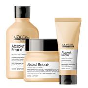 Zestawy kosmetyków damskich - Loreal Absolut Repair, zestaw do włosów zniszczonych, szampon + odżywka + maska - miniaturka - grafika 1