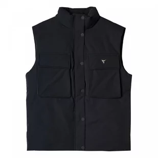 Damski bezrękawnik puchowy Guess Aurlie SL Puffer Overshirt - czarny - GUESS - Koszulki sportowe damskie - miniaturka - grafika 1
