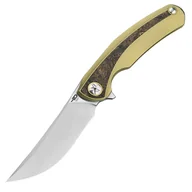 Noże - Nóż składany Bestech Sambac Gold Titanium/Dark Gold Fat Carbon, Stonewashed/Satin Magnacut by Ostap Hel (BT2402A) - miniaturka - grafika 1