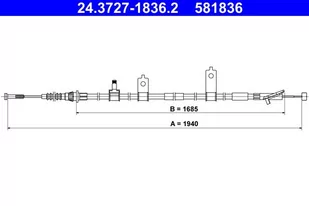 Cięgło, hamulec postojowy ATE 24.3727-1836.2 - Linki hamulca postojowego - miniaturka - grafika 1