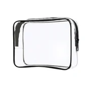 Kosmetyczki, organizery i kuferki - Przezroczysta kosmetyczka etui na kosmetyki do samolotu 24x20cm - miniaturka - grafika 1