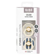Smoczki uspokajające - BIBS STUDIO COLOUR 2-PACK PIN IVORY & STEEL BLUE M Smoczek uspokajający kauczuk Hevea - miniaturka - grafika 1