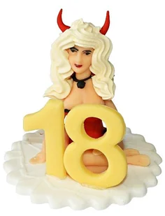Figurka na tort kobieta diablica 18 lat ozdoby na tort dekoracje urodzinowe - Dodatki do ciast w proszku - miniaturka - grafika 1