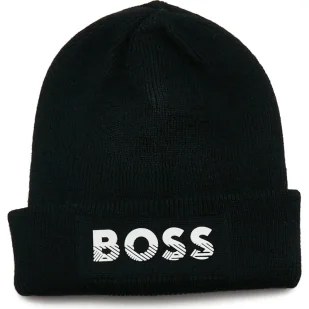 BOSS Kidswear Czapka | z dodatkiem wełny - Czapki dla dzieci - miniaturka - grafika 1