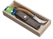 Noże - Opinel Nóż grzybów, stal nierdzewna Sandvik, drewno dębowe, dzika włosiem, płótno żaglowe etui, drewnianym pudełku, brązowy, 20.0 cm OP01327 - miniaturka - grafika 1