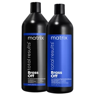 Matrix Brass Off, zestaw XL ochładzający odcień, szampon + odżywka - Zestawy kosmetyków damskich - miniaturka - grafika 1