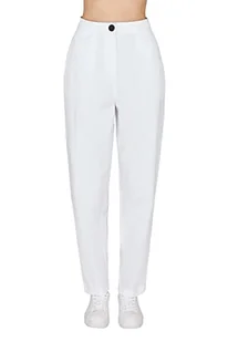 Armani Exchange Damskie spodnie Sustainable, przód i tył, metalowe zapięcie na guziki Casual Pants, Optic. biały, M - Spodnie damskie - miniaturka - grafika 1