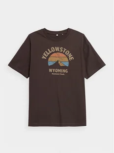 Outhorn T-Shirt OTHAW23TTSHM0940 Brązowy Regular Fit - Koszulki męskie - miniaturka - grafika 1