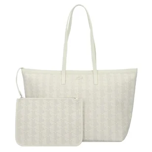 Lacoste Monogram Zely Shopper Bag 37 cm beżowy - Torebki damskie - miniaturka - grafika 1