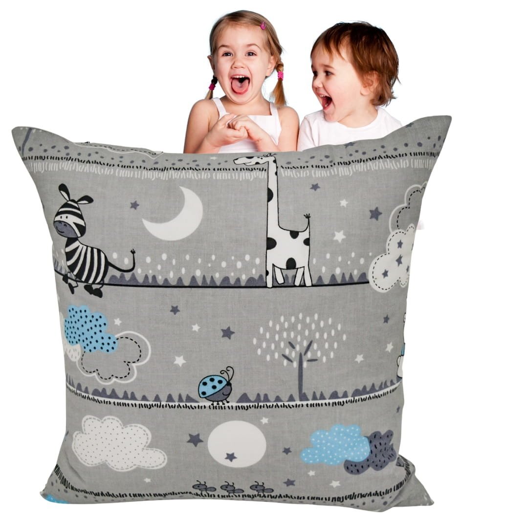 Poszewka Dziecięca 40x40 Bawełniana JAŚ Misie Zdzisie Niebieskie