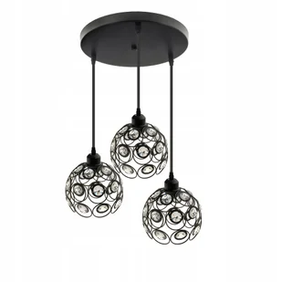 Lampa Wisząca Żyrandol Plafon Led Sufitowa Abażur Kryształ 2x E27 - Lampy sufitowe - miniaturka - grafika 1