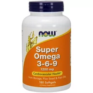 Witaminy i minerały dla sportowców - Now Foods Super Omega 3-6-9 1200mg - 180 kapsułek - miniaturka - grafika 1