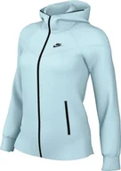 Bluzy damskie - Nike Bluza z kapturem Full Zip Ls Top W NSW Tch FLC Wr Fz HDY, Glacier Blue/Black, FB8338-474, XL - miniaturka - grafika 1