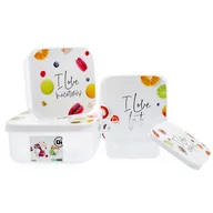 Pojemniki kuchenne - EH Excellent Houseware Pojemnik KUCHENNY do żywności z pokrywką zestaw komplet pojemników 5 szt. 124019 - miniaturka - grafika 1