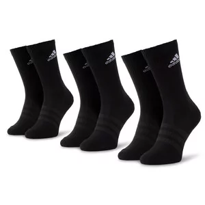 Skarpetki damskie - Adidas Zestaw 3 par wysokich skarpet unisex Cush Crw 3Pp DZ9357 Black/Black/White - grafika 1
