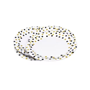 Talerze papierowe okrągłe confetti 23cm 8szt - Balony i akcesoria - miniaturka - grafika 1