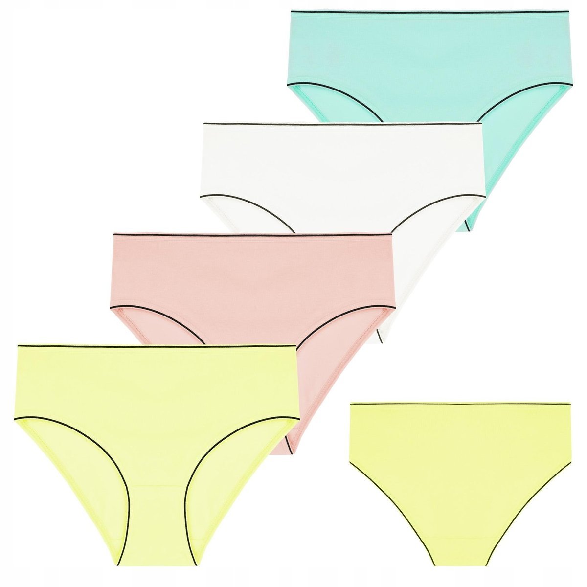 Majtki Figi Dziewczęce Gładkie Bawełniane Kolorowe 4-PAK MORAJ 134-140