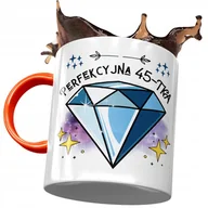 Kubki - Kubek Pomarańczowy na Urodziny 45 45te 45-te z Nadrukiem ze Zdjęciem + Opakowanie na prezent (wzór 03) - miniaturka - grafika 1