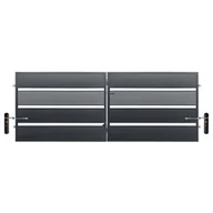 Ogrodzenia - Brama dwuskrzydłowa Olaf ocynk RAL7016 struktura 400 x 158 cm z automatem - miniaturka - grafika 1