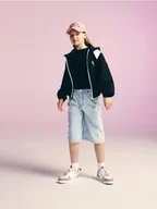 Kurtki i płaszcze dla dziewczynek - Reserved - Lekka kurtka z kapturem - czarny - miniaturka - grafika 1