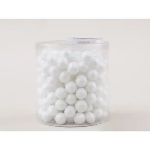 Kulki brokatowe 1,5 cm białe - Ozdoby bożonarodzeniowe - miniaturka - grafika 1