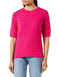 Koszulki i topy damskie - VICHAO O-Neck 2/4 Cable Knit TOP/SU-NOOS, różowy, S - grafika 1