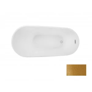 Besco WA-170-MZL MELODY GLAM ZŁOTA Wanna wolnostojąca syfon z przelewem chrom 170x80 - Wanny - miniaturka - grafika 1