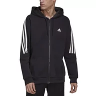 Bluzy sportowe męskie - Bluza adidas Future Icons 3-Stripes Full-Zip HK4568 - czarna - Adidas - miniaturka - grafika 1