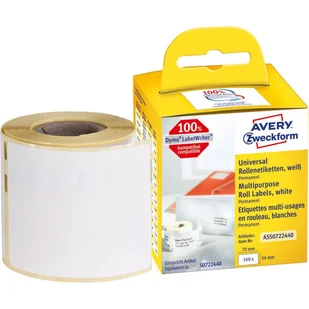 Avery Zweckform Etykiety Na Rolce ZWECKFORM 70x54 Trwałe Do Drukarek DYMO Label Writer Białe 160szt ZW635 - Etykiety do drukarek - miniaturka - grafika 2