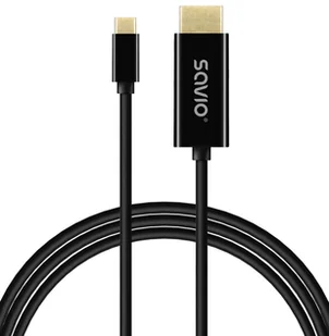 Savio Cl-190 kabel USB 1 m USB C Czarny CL-190 - Kable komputerowe i do monitorów - miniaturka - grafika 1
