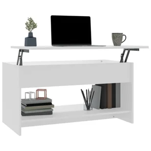 Lumarko Stolik kawowy, biały, 102x50x52,5 cm, materiał drewnopochodny - Ławy i stoliki kawowe - miniaturka - grafika 5