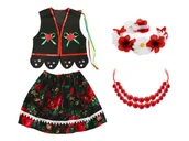 Dresy i komplety dla dziewczynek - ZESTAW KRAKOWIANKA CZARNY 116-140 4el - miniaturka - grafika 1