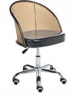 Fotele i krzesła biurowe - Beliani Krzesło obrotowe BALTIMORE Ekoskóra Czarny - miniaturka - grafika 1