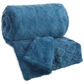 Koce - Koc EUROFIRANY D91 Nancy 70 x 160 cm Granatowy - miniaturka - grafika 1