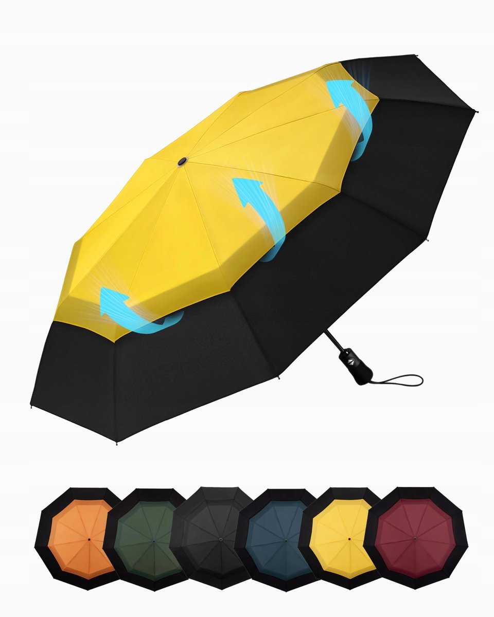 CHAKIPEE Kompaktowy Parasol Automatyczny Żółty 102 cm