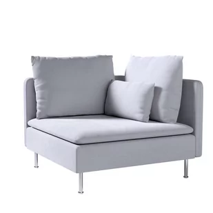 Dekoria pl pl Pokrowiec na sekcję narożną Söderhamn srebrzysty szary 99 x 99 x 83 cm Velvet 1008-704-24 - Pokrowce na meble - miniaturka - grafika 1