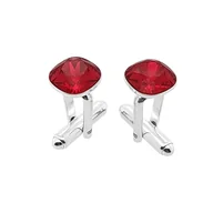 Spinki do mankietów i krawatów - Spinki do mankietów Swarovski czerwone spinki w oprawie (S1526) Srebro [925] - miniaturka - grafika 1