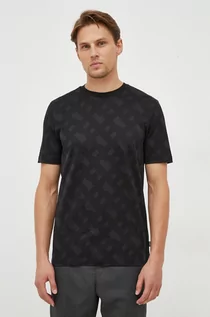 Koszulki męskie - BOSS t-shirt bawełniany męski kolor czarny wzorzysty - Boss - grafika 1