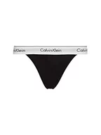 Majtki damskie - Calvin Klein Damskie stringi typu High Leg ze stretchem, czarny, S - miniaturka - grafika 1