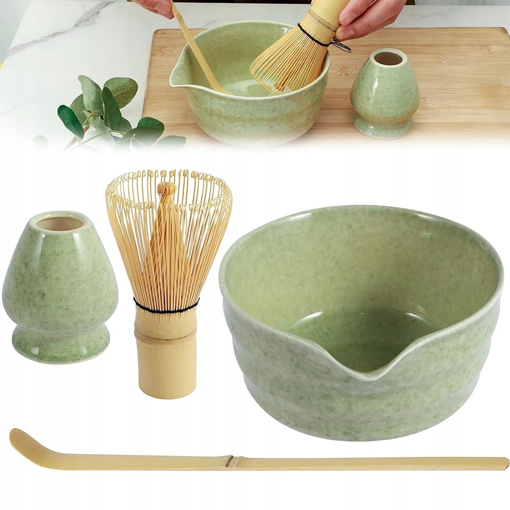 Zestaw Do Matchy Ceramiczny Miska Miotełka Chasen 4 El