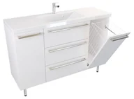 Szafki łazienkowe - Szafka Stojąca Z Umywalką ATH 120 cm DK - Biały Mat - Uchwyty Stal Szczotkowana - miniaturka - grafika 1