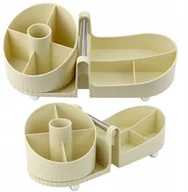 Przyborniki na biurko - Organizer Na Kosmetyki Akcesoria Biurowe Uchwyt Beżowy - miniaturka - grafika 1