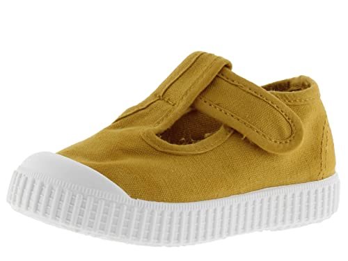 Victoria Płaski Sandał 1915 Płótno Barwione DREC & Pasek 136625-KIDS dla Unisex-dzieci, Curry, 18 EU