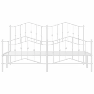 Metalowa rama łóżka z wezgłowiem i zanóżkiem, biała, 160x200 cm Lumarko! - Łóżka - miniaturka - grafika 6
