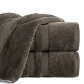 Ręczniki - Ręcznik kąpielowy 50x90 brązowy 100% bawełna 500g welwet pasy PORTO 470053 - miniaturka - grafika 1