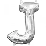 Balony i akcesoria - Balon foliowy 27cm x 33cm litera j + słomka - miniaturka - grafika 1