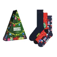 Skarpetki męskie - Skarpetki wysokie 3-pack zestaw świąteczny Happy Socks - P001739-36-40 - miniaturka - grafika 1