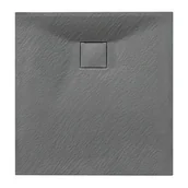 Brodziki prysznicowe - Szary brodzik prysznicowy kwadratowy o strukturze kamienia 90x90 cm Riko Hydrosan - miniaturka - grafika 1
